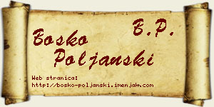 Boško Poljanski vizit kartica